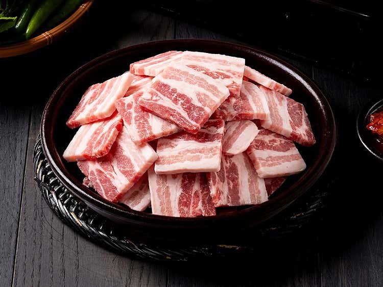 손질해 둔 삼겹살